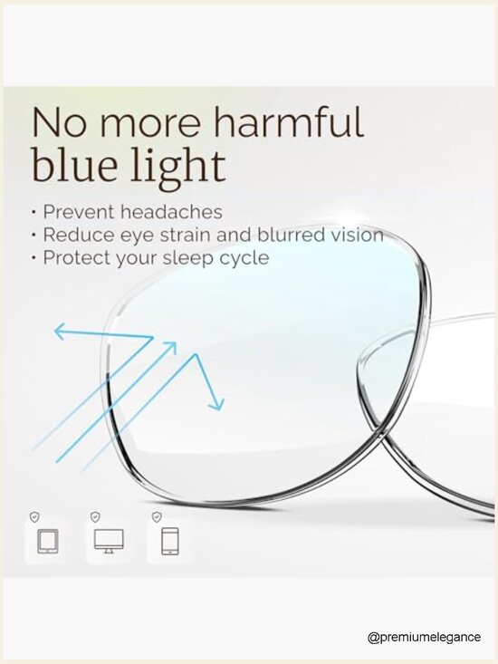 Oversized Blue Light Glasses UV400 Blocker Chunky Frames Stylish Eyewear